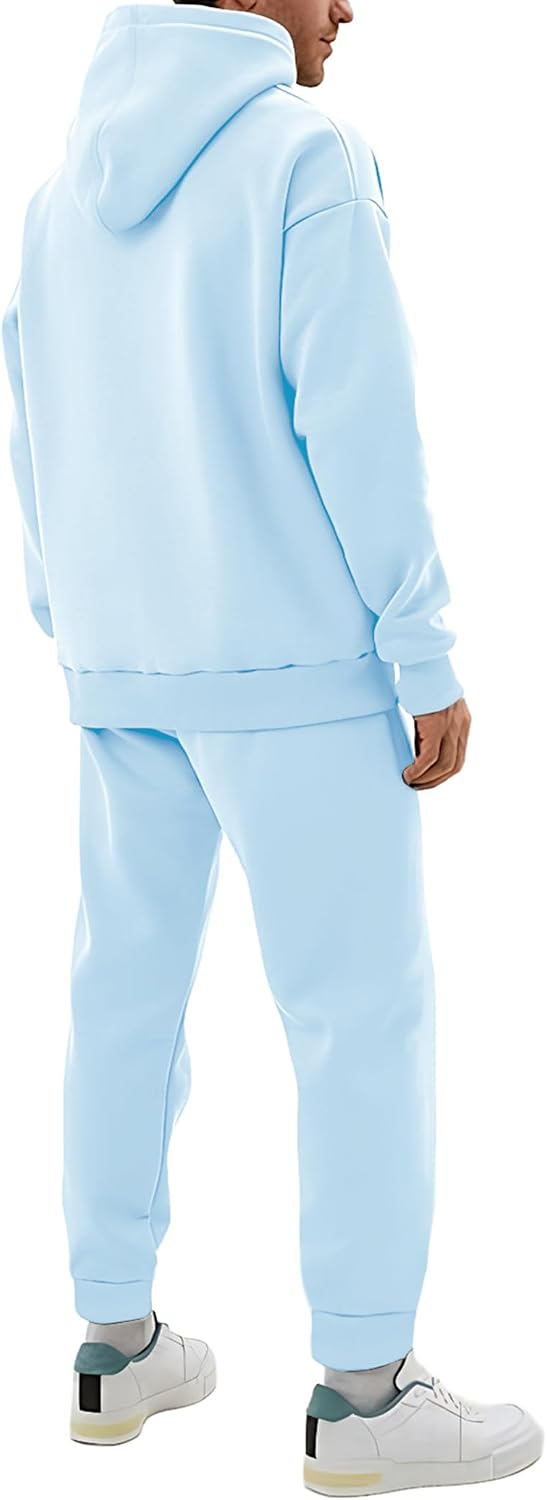 Uni Clau Men's Hoodie Tracksuits Casual 2 Piece Fleece Athletic Jogger Set