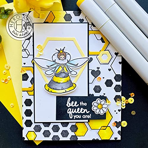 Hero Arts Cg833 Cling Stamps, Abstract Honeycomb Bold Prints #TOP2