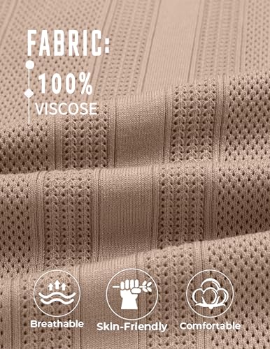 Image of COOFANDY Mens Knit Polo Shirts V Neck Textured Polo Shirts Short Sleeve Breathable Polo Casual Collared T Shirt Fashion Tops