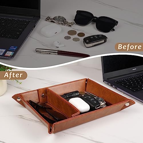 Funistree Gifts For Him Boyfriend Husband Anniversary, Pu Leather Valet Tray And Keychain, Unique Boyfriend Birthday Gift Ideas From Girlfriend, Sentimental Fathers Day For Husband From Wife #TOP4