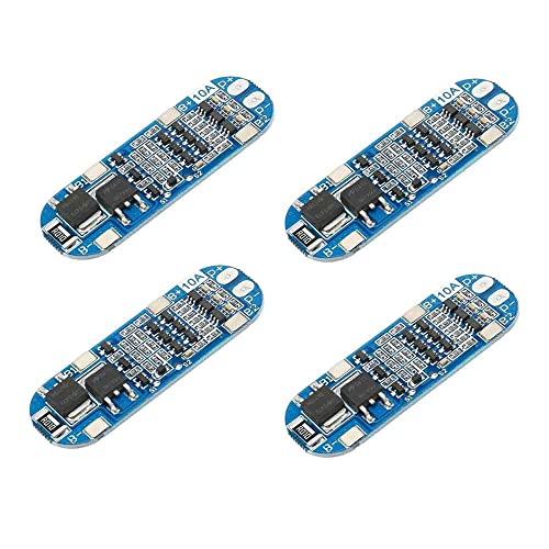 Rakstore 4Pcs 3S 10A 11.1V 12V 12.6V 18650 Lithium Lipo Cell Battery Charger Board Li-ion Battery Charging PCB BMS Protection Module