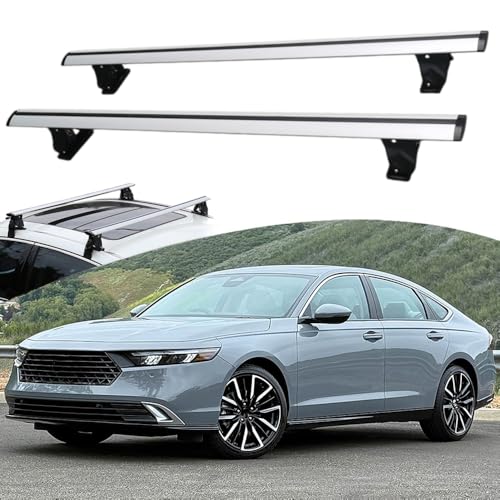 260 lb aircraft-grade aluminum cross bars silver for Honda Accord without roof rails