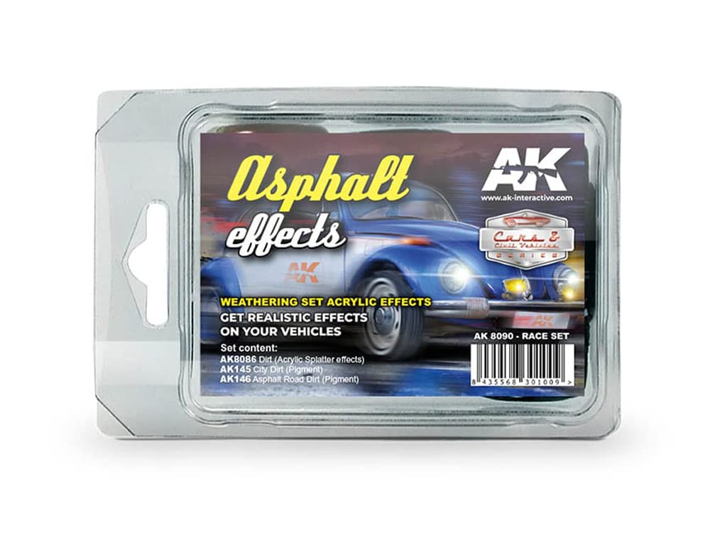 AK Interactive AK8090 - Asphalt Effects Race Set - New