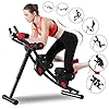 Ab Machine, Enow 11 in 1 Foldable Abs Workout Equipment, Height Adjustable Ab Trainer Exercise Machine, Fitness Core & Abdominal Trainers for Arms/Legs/Glutes, LCD Display, for Home Cardio Gym Workout