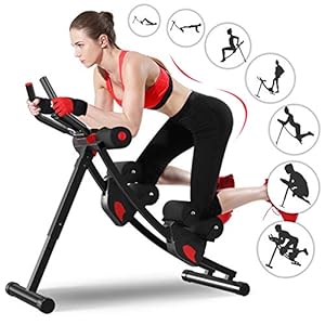 Ab Machine, Enow 11 in 1 Foldable Abs Workout Equipment, Height Adjustable Ab Trainer Exercise Machine, Fitness Core & Abdominal Trainers for Arms/Legs/Glutes, LCD Display, for Home Cardio Gym Workout