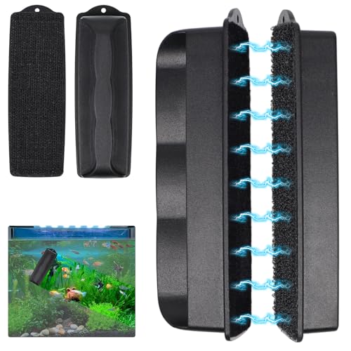 Nettoyeur de vitre d'aquarium magnétique pour aquarium - Brosse magnétique de nettoyage magnétique - Accessoire de nettoyage pour aquarium - Convient pour...