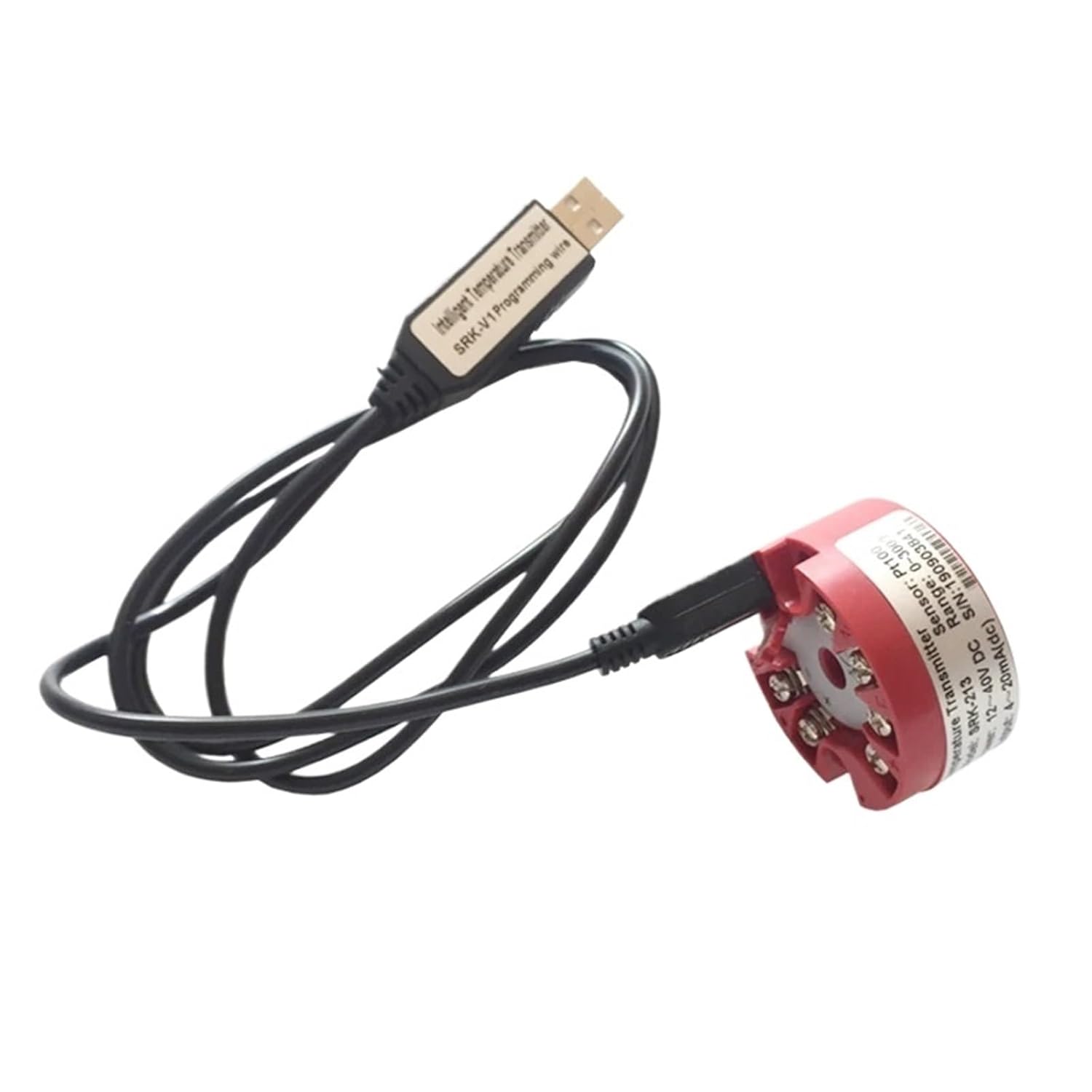 Programmable Thermocouple PT100 to 4-20mA Converter TC Input 4-20mA Output Head-Mounted Temperature Transmitter(Software)