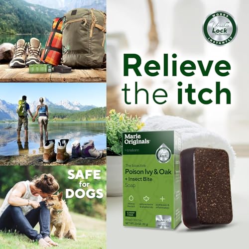 Image of Marie Originals Poison Ivy Soap Bar | All Natural Poison Ivy Treatment | Anti-Itch Skin Cleanser Bar Wash for Poison Ivy, Poison Oak & Sumac | Soothes & Relieves Rashes | 2.9 Ounces