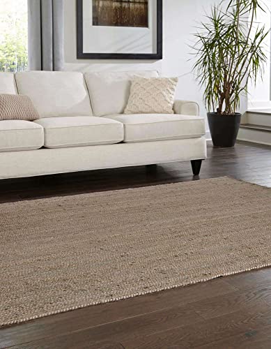 Image of Unique Loom Braided Jute Collection Area Rug - Dhaka (3' 3 inch x 5' 1 inch Rectangle, Gray)