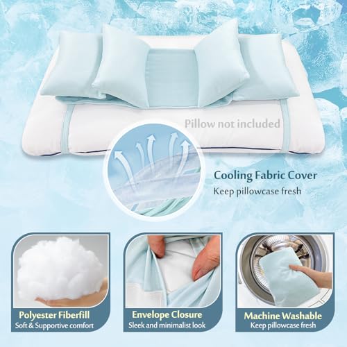 Image of Head Stabilizing Pillow, Neck Stabilizer for Sleeping Upright, Post Cervical Fusion Surgery Head Support Cradle, Medical Positioning Wedge Pillow for Elderly Bedridden Patients (Cooling Fabric)
