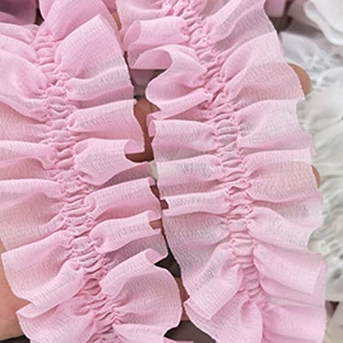 3 Yards Pleated Chiffon Fringe Ribbon Lace Ruffled Trim For Dress Collar Decoration Dress Clothing Sewing Edge Crafts #TOP10