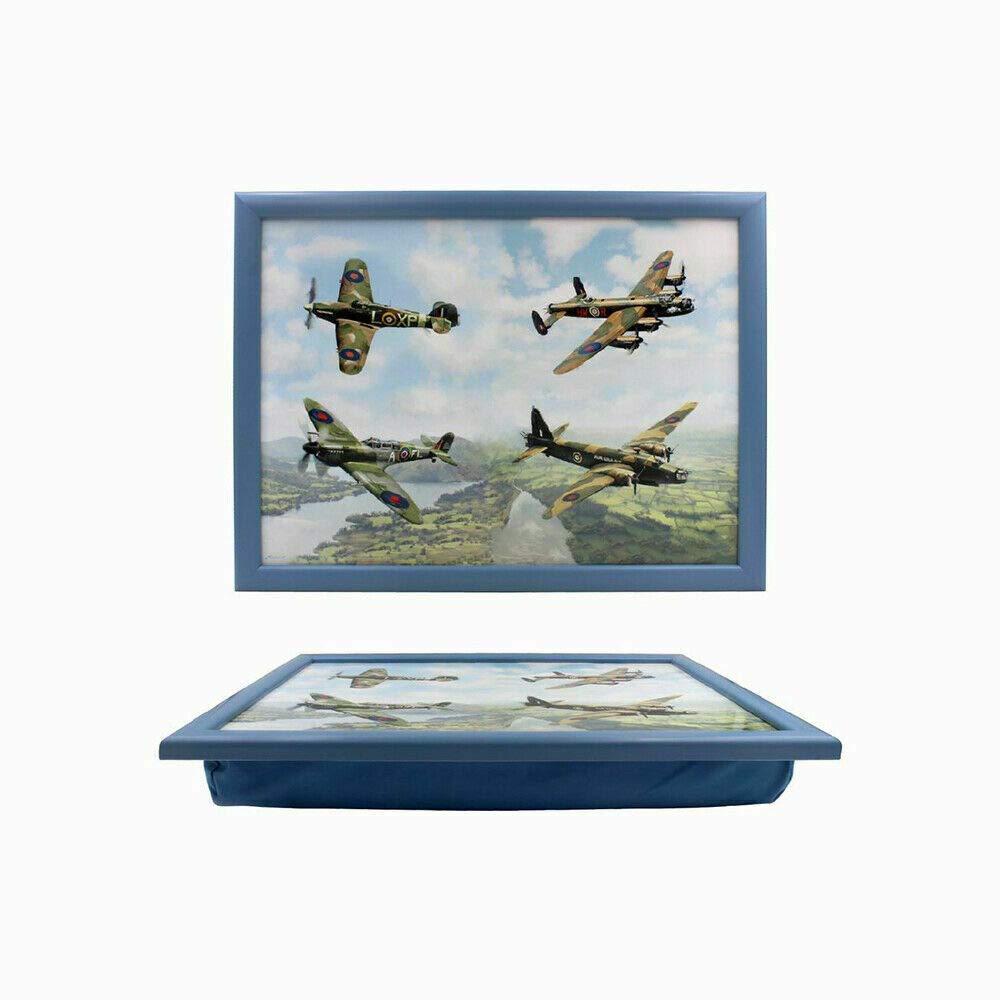 Tamersgifts Cushioned Laptrays Lap Tray TV Dinner Bean Bag Padded Cushion Gift (World War Planes Laptray) โ image 1