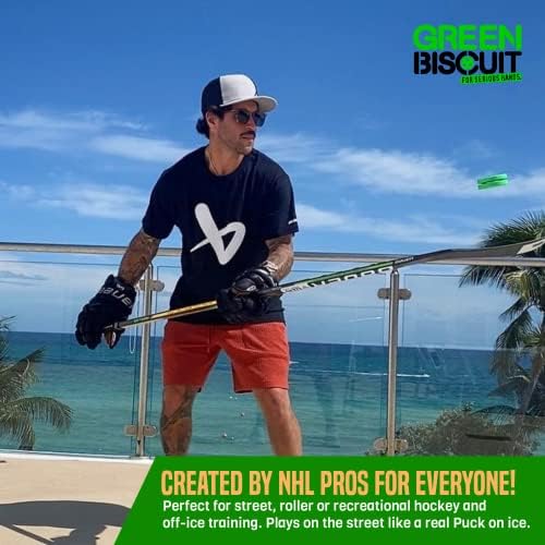 Green Biscuit NHL Pucks - Toronto Maple Leafs - Hockey Training Puck, Stays Flat, Passing/Handling Street Hockey - 2