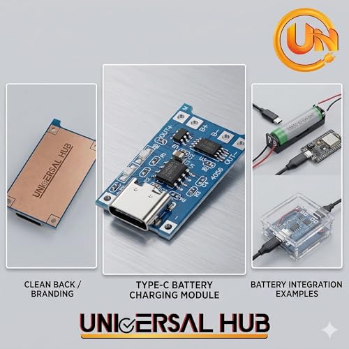 Image of 4Pcs TP4056 USB-C Charging Module for 18650 Lithium Battery | 3.7V DIY Charger Board with Overcharge Protection