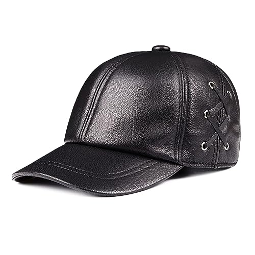 Casquette de motard en cuir étanche avec isolation thermique automne hiver
