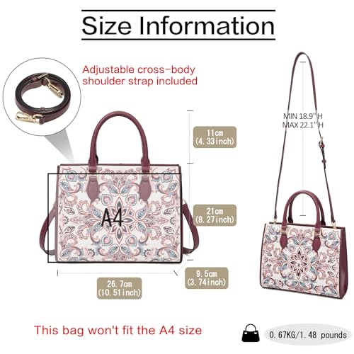 Image of FOXLOVER Medium Tote Bag for Women Designer Vintage Satchel Handbags Top-handle Purses