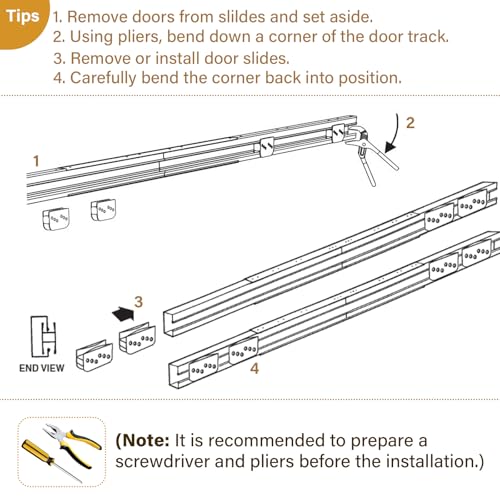 DK100-A Shed Door Full Kit Door Tune-Up Kit Replacements Parts for Arrow Shed Sliding Doors (Includes 2 Door Handles, 4 Lower Door Guides, 4 Door Slides, Screws and Nuts)