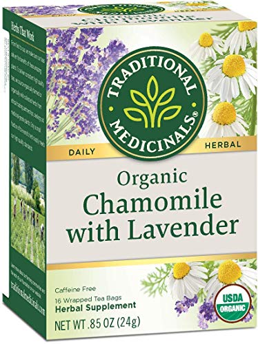 Traditional Medicinals Organic Chamomile & Lavender Herbal Tea, (Pack of 1) - 32 Tea Bags