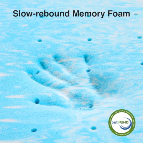 Image of Novilla 3 Inch Memory Foam Mattress Topper Queen, Cooling Gel Infused & Slow Rebound Pressure Relief, CertiPUR-US Certified Foam for Sleeper Sofa, RV, Camper, Dorm
