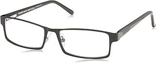 Foster Grant Men's Sawyer Multifocus Rectangular Reading Glasses, Black/Transparent, 54 mm + 1