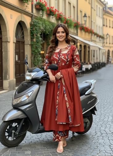 Ensemble Anarkali en viscose premium GoSriKi avec finitions raffinées de style