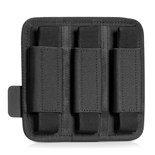 Savior Equipment Tactical Pistol Mag Pouch 9mm .40 45acp Open-Top Single & Double Stack Mag Holder Softshell Mags Storage Universal Magazine Carrier, Elastic Band to Hold Tight, Hook-Backed Panel