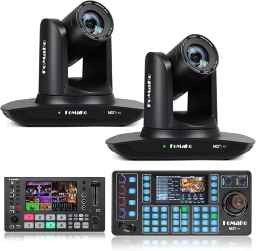 FoMaKo 30x Optical Zoom NDI PTZ Camera,AI Auto-Tracking Gen 3, for Dance or Music Performances competitions Live Streaming on Social Media Platforms (FMK30UHNDI-BX2+M3+KC608N)