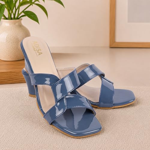 Image of Women Girls Comfortable Slip-On Glossy Sandals - Stylish All Day Comfort Ladies Footwear for Daily Wear