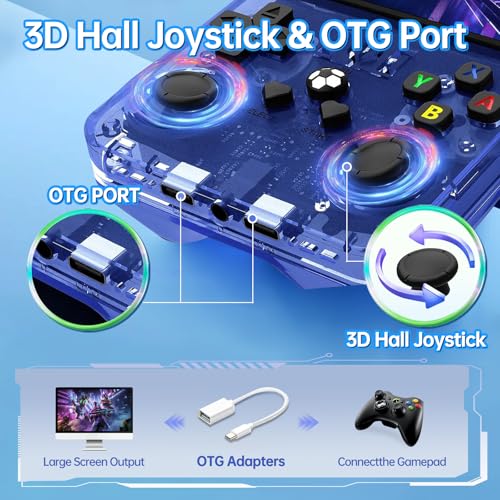 Console di gioco portatile retrò R36S, schermo IPS da 3,5 pollici, 128 GB di memoria, oltre 40.000 giochi classici, batteria da 3500 mAh, sistema operativo Linux, oltre 30 emulatori, colore viola