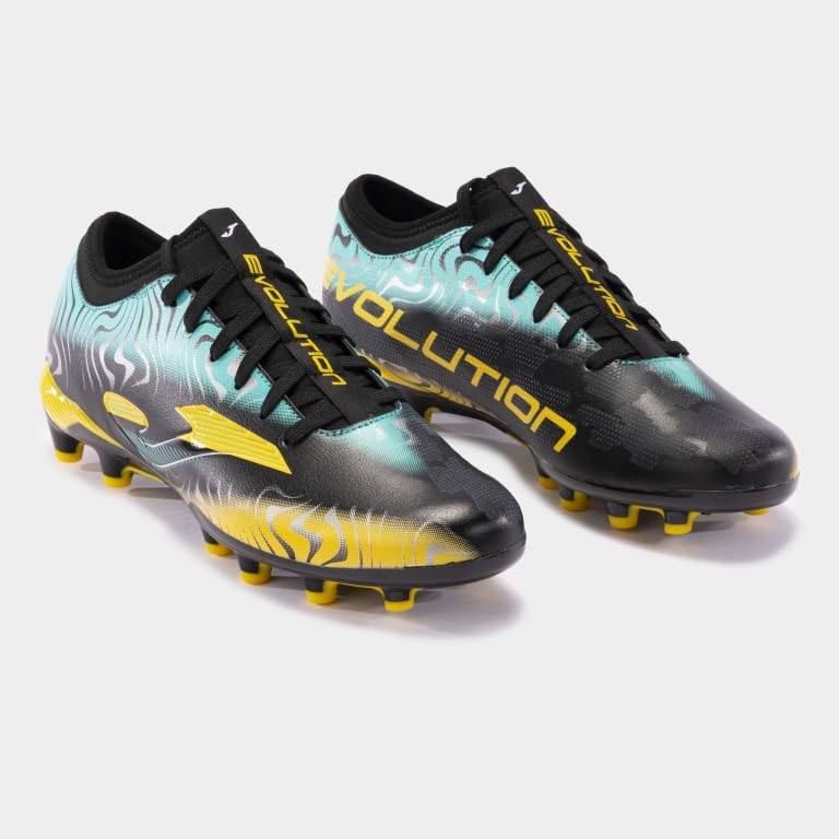 Joma Soccer Boots Firm Ground, 6.5-11 - Professional Cleats - Microfiber Upper, Chrome Sole, Heel Reinforcement, and Sock-Like Fit - Evolution Cup FG2