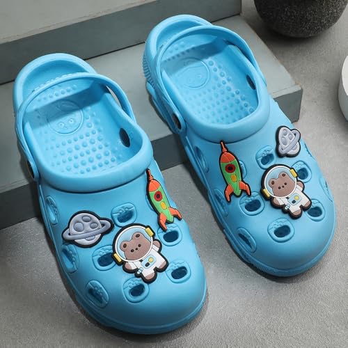 Image of Liberty Lucy&Luke LPMXT-K834 Kids Clogs for Boys & Girls - Beige, Blue & Green | Lightweight Slip-On Clogs | Durable & Soft EVA Sole | Comfortable & Breathable Sandals for Walking - Cushioned Footbed