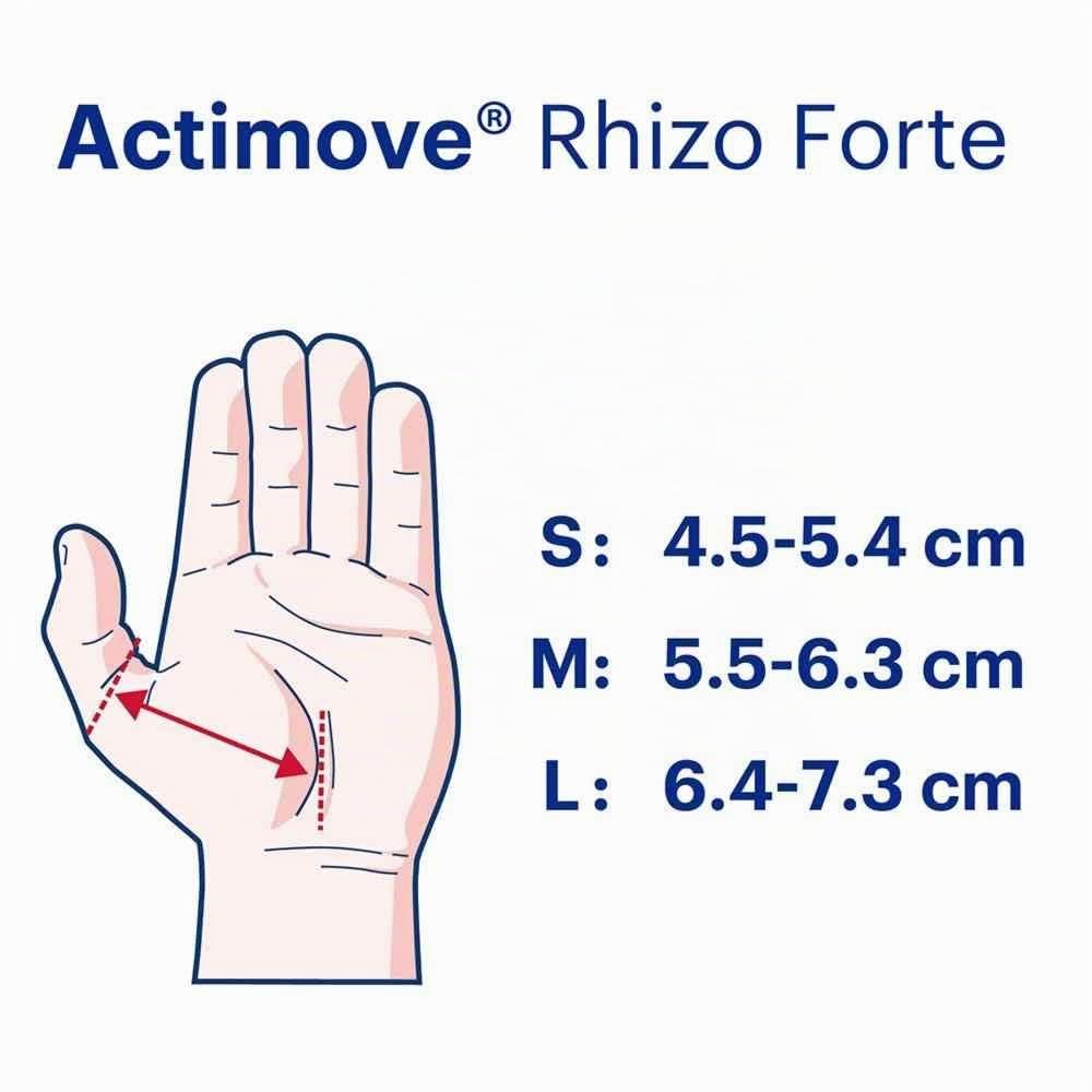 Actimove Professional Line Rhizo Forte - Soporte para pulgar derecho, gris, grande