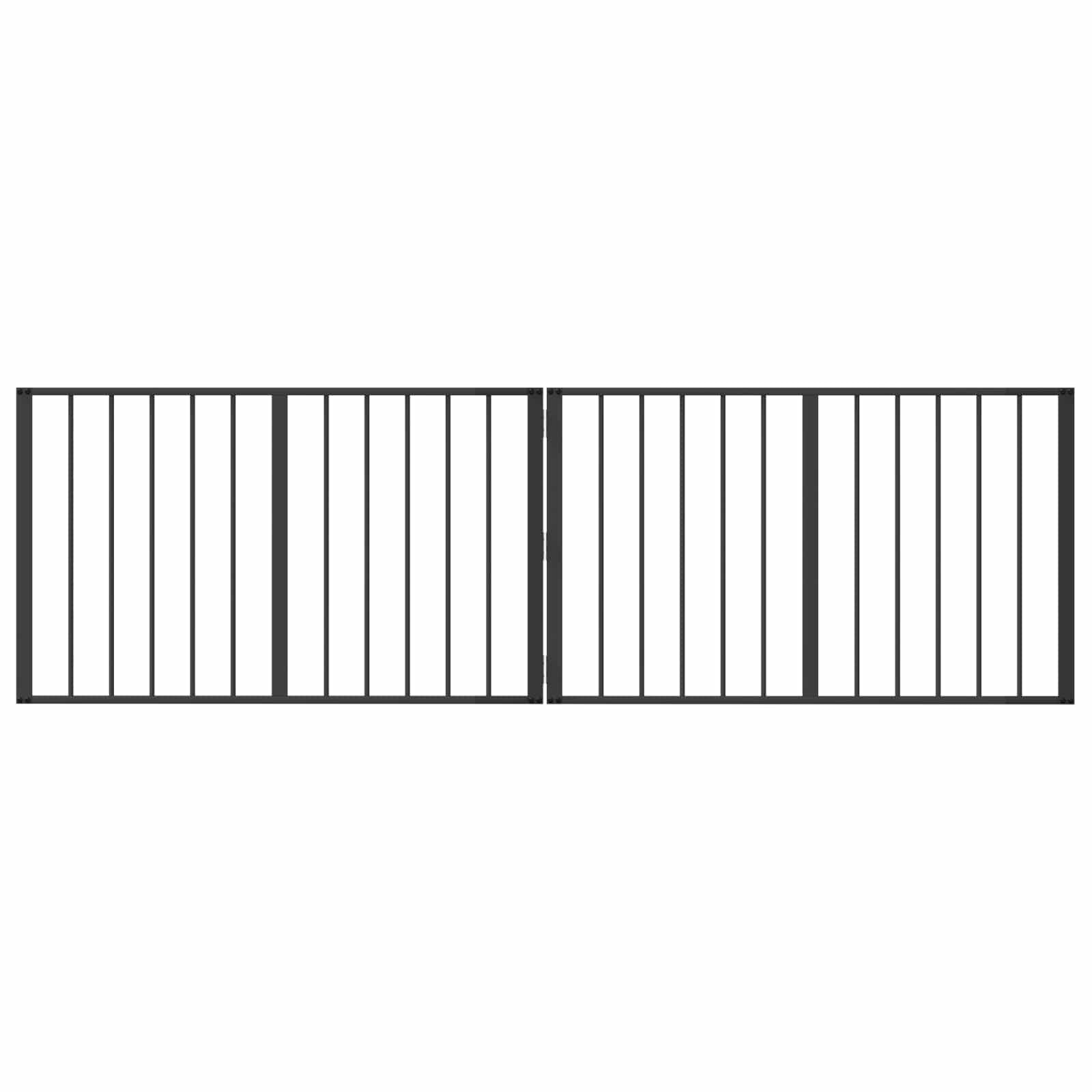 Generico Cancello per Cani 2 PCS Nero 100 x 60 cm Acciaio zincato,Articoli per Cani,Cucce e recinti per cani-891996