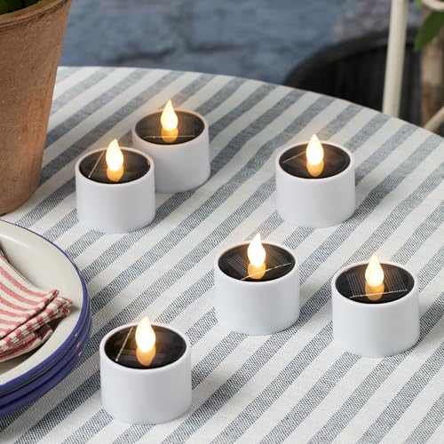 Bougies style chauffe-plat solaires LED extérieur Lights4fun étanches