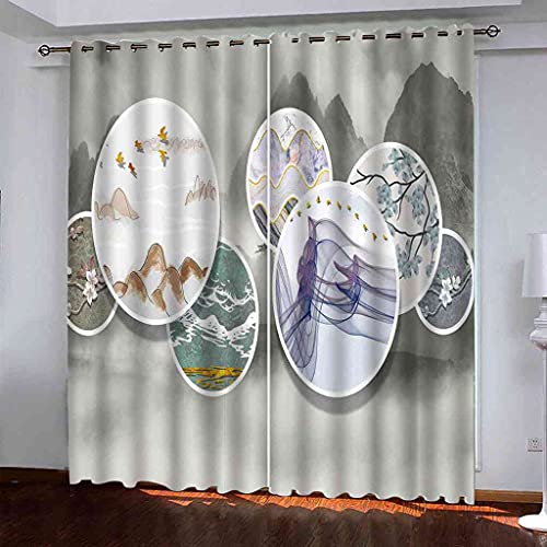Rideaux pour chambre d'enfant occultants isolants paysage lavis salon cosy
