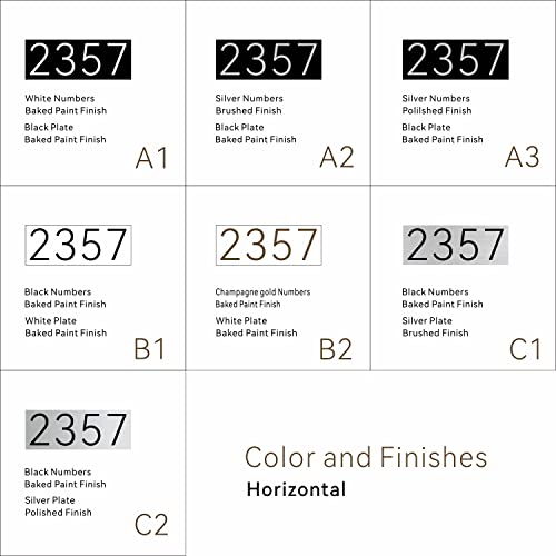 Metal House Number Plaque, Modern Address Number Plate, Home Numbers For Outdoor, Stainless Steel Cut Number Sign,House Number For Outdoor (Horizontal-Large) #TOP3