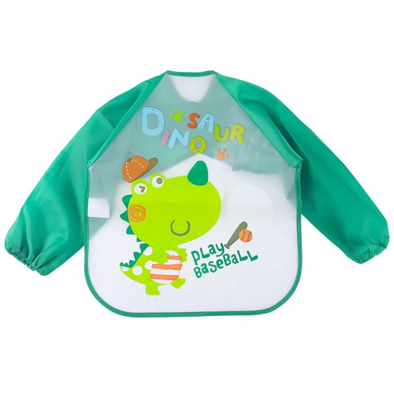 Sparkle Joy Full Sleeves Bibs for Baby Washable, Waterproof Apron with Tying Robe | Quick Dry Baby Bibs for Newborns/Infants/Toddlers/Babies (6-36months) (Pack of 1) (Print May Vary) Multicolor-image-30
