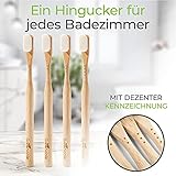 Greenable ® Nano Zahnbürste aus Bambus [4er Set] – 20.000 Extra weiche Borsten – 100% BPA-frei - Bamboo Toothbrush - Vegane & umweltfreundliche Bambus Zahnbürste (Weiß)