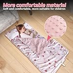 Toddler Nap Mat with Removable Pillow & Minky Blanket Roll Up Storage Kids Sleeping Bag Soft and Comfortable Toddler Sleeping Bags for Travel Camping Daycare Preschool - Image 5