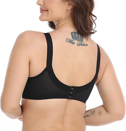 Miniatura 4 de Brasier de encaje minimizador sin forro para mujer, talla grande, cobertura completa