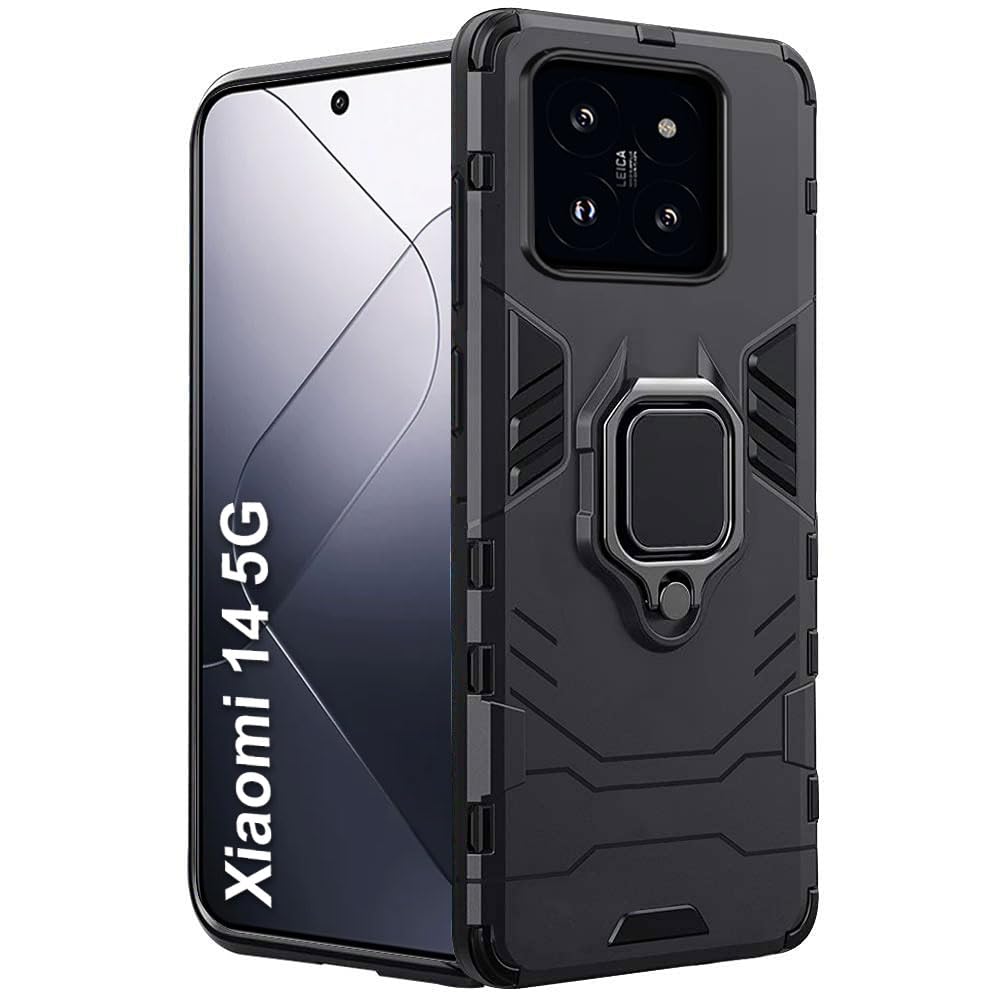 TheGiftKart Tough Armor Bumper Back Case Cover for XIAOMI 14 5G | Ring Holder & Kickstand in-Built | 360 Degree Protection Back Case Cover for XIAOMI 14 5G (PC & TPU, Black) (B0CX5LWKZ5) Amazon Price History, Amazon Price Tracker