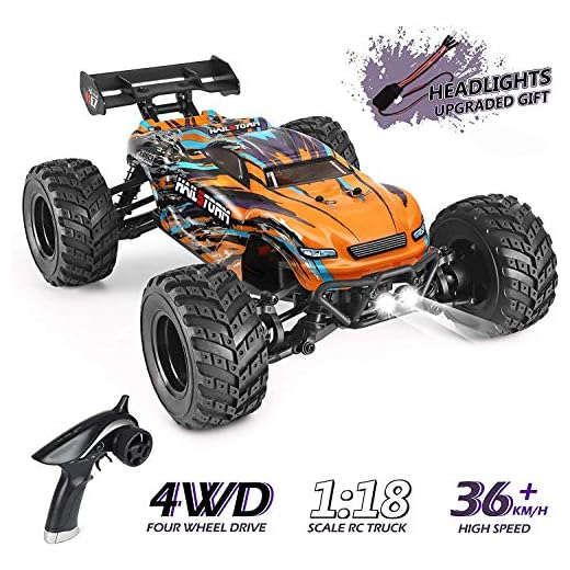 HAIBOXING RC Coche Teledirigido, 1/18 4x4 Mini RC Coche de Carreras Hailstorm 18858 Todo Terreno de Alta Velocidad 36 km/h Impermeable Juguetes de Vehículos Eléctricos Regalo para Niños Muchachos