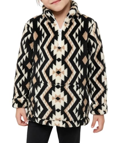 Image of EARKOHA Girls Cow Print Sherpa Fleece Jackets Fall Winter Outerwear
