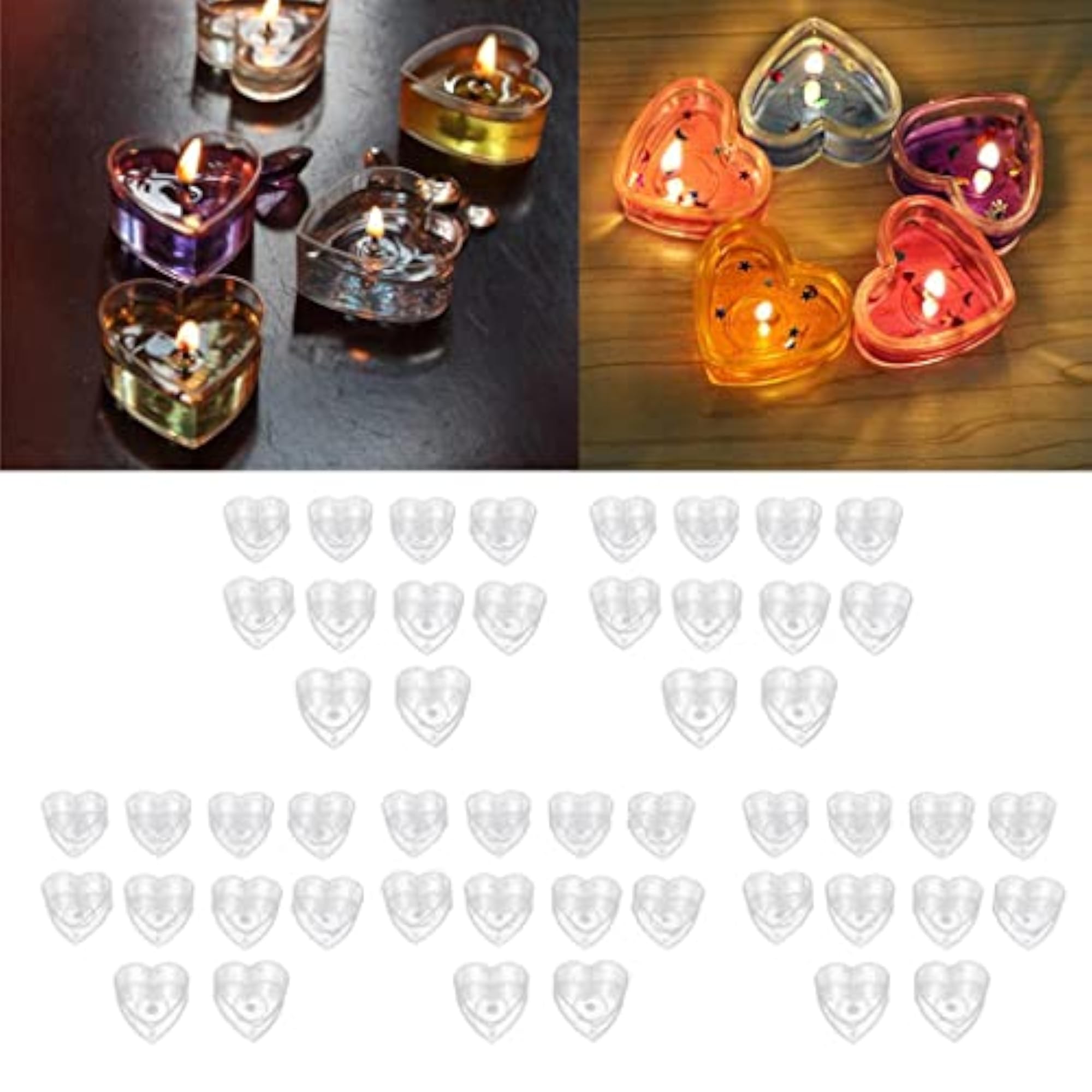 Heart Shapes Clear PP Tealight Cup Holders
