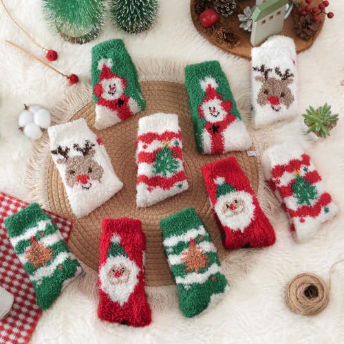 Trifabricy Fuzzy Socks, 5 Pairs Cute Chirstmas Fuzzy Socks for Women Gifts — view 3