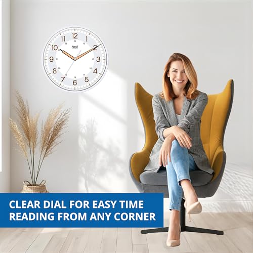 Horloge murale phosphorescente blanche quartz pour cuisine et salon - 6