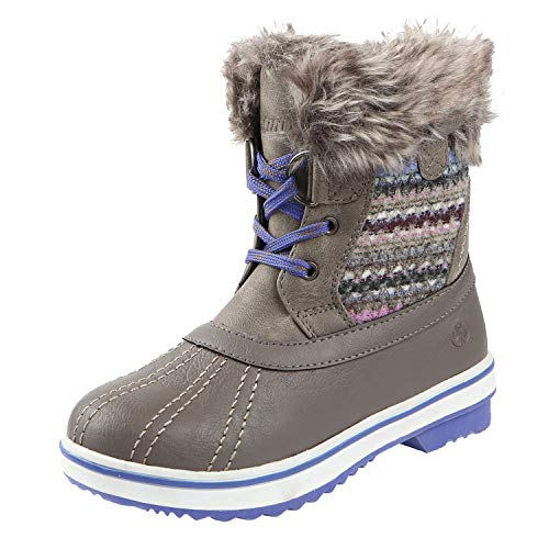 Northside Kid's Brookelle Winter Snow Boot, Stone/Purple, 13 M US Little Kid