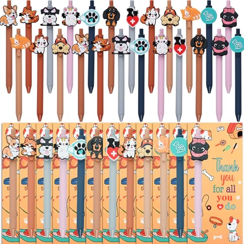 LiYiQ 48 Pcs Vet Tech Gifts Veterinarian Ballpoint Pens Bulk Vet Tech Accessories vet tech week gifts bulk
