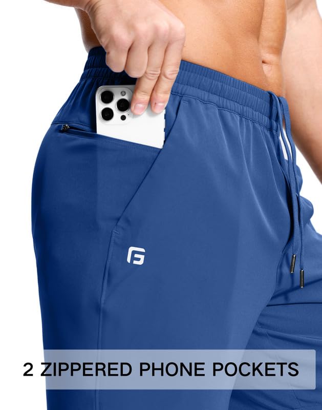 Image of GGJ Men's Lightweight Athletic Shorts with 2 Zipper Pockets 7 inch /9 inch /5 inch Gym Workout Running Quick Dry Tennis Shorts for Men