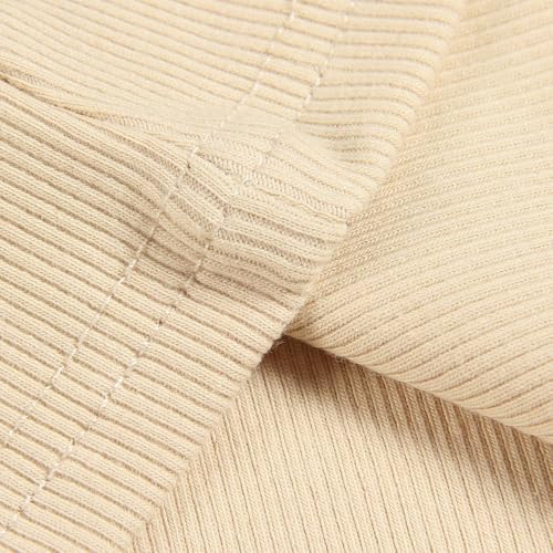 Image of Roselux Women's Summer Scoop Neck Short Sleeve T-Shirts Ribbed Knit Slim Fitted Casual Basic Top